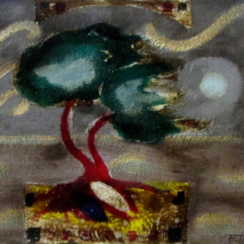 Painting titled "Arbre 6" by Josep Maria Fontanet Sureda, Original Artwork, Acrylic Mounted on Wood Panel