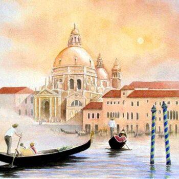 「Venise, le grand Ca…」というタイトルの絵画 Josette Roboamによって, オリジナルのアートワーク, 水彩画