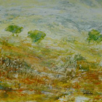 Ζωγραφική με τίτλο "La colline" από Patrick Jossier, Αυθεντικά έργα τέχνης, Ακρυλικό