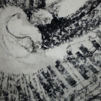 Rysunek zatytułowany „Poésie de l'escalier” autorstwa Patrick Jossier, Oryginalna praca, Węgiel drzewny