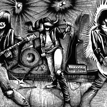 Rysunek zatytułowany „Ramones, Live!” autorstwa Journeymandesigns, Oryginalna praca, Atrament