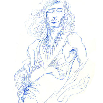 Rysunek zatytułowany „Blue Sketch #2” autorstwa Journeymandesigns, Oryginalna praca, Długopis