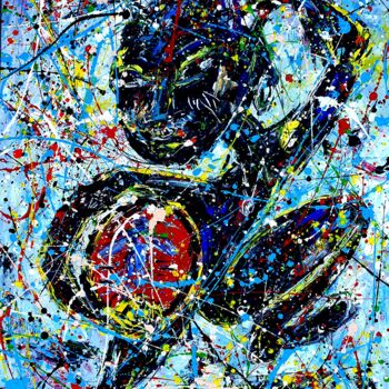 Schilderij getiteld "Shaman, Color dance…" door Jovanart, Origineel Kunstwerk, Acryl