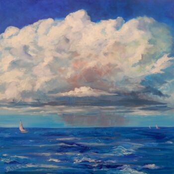 Malarstwo zatytułowany „Passing Storm” autorstwa Joy Parks Coats, Oryginalna praca, Akryl Zamontowany na Drewniana rama noszy