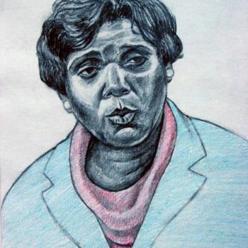 Drawing titled "Barbara Jordan" by Joyce Owens, Original Artwork