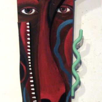 Painting titled "Solemn Soul Mask" by Joyce Owens, Original Artwork