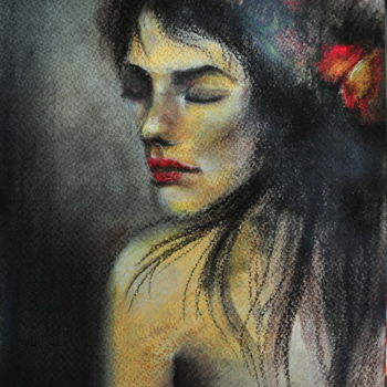 Рисунок под названием "shamefaced-pastel-2…" - Biro, Подлинное произведение искусства
