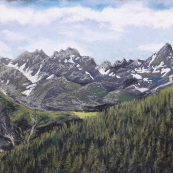 Painting titled "Panorama savoyard" by Jean-Pierre Cousin, Original Artwork, Pastel