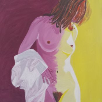 Pintura titulada "femme-a-la-chemise-…" por Jean Philippe Dufau, Obra de arte original, Acrílico