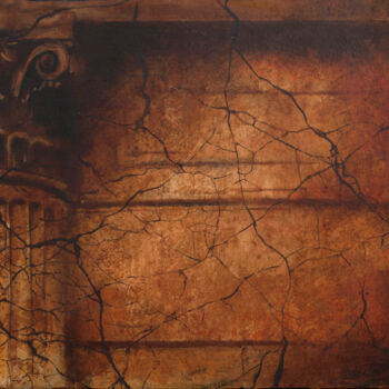 Painting titled "Neural" by Juan Álvarez Cebrián, Original Artwork, Oil Mounted on Wood Stretcher frame