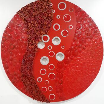 Escultura titulada "Pours Button" por Julee Latimer, Obra de arte original, Acrílico