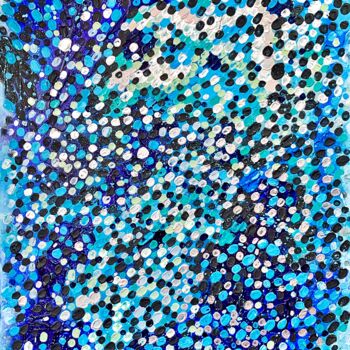 제목이 "Large blue textured…"인 미술작품 Julia Brinkfrau로, 원작, 아크릴