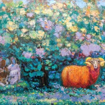 Painting titled "Aries by Julia Deva…" by Julia Devagny, Original Artwork, Oil