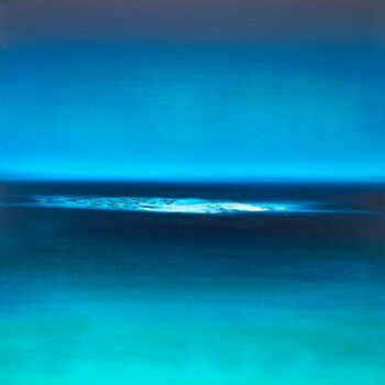Pintura intitulada "Into the Deep Blue" por Julia Everett, Obras de arte originais, Óleo Montado em Armação em madeira