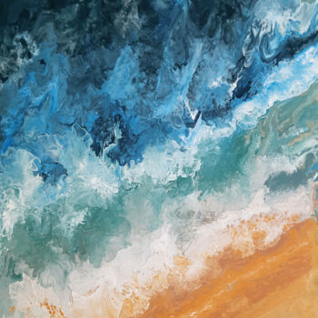 제목이 "OCEAN BREEZE"인 미술작품 Julia Gogol로, 원작, 아크릴 기타 단단한 패널에 장착됨