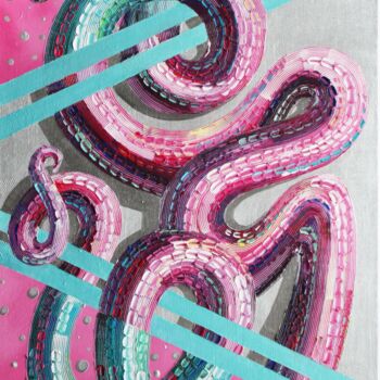 Pittura intitolato "Snake#3" da Julia Ptl, Opera d'arte originale, Olio