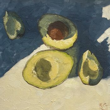 Pintura titulada "Avocado_2" por Julia Sahno, Obra de arte original, Oleo