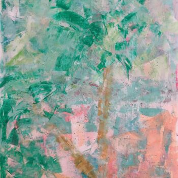 Malarstwo zatytułowany „3 Palms” autorstwa Julia Viviani, Oryginalna praca, Akryl Zamontowany na Drewniana rama noszy