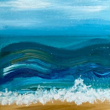 Painting titled "Wave" by Julia Zvonova, Original Artwork, Oil