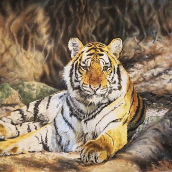 Painting titled "Royal Bengal Tiger…" by Julian Wheat, Original Artwork, Acrylic