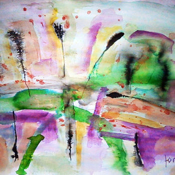 Painting titled "abstract landscape…" by July, Original Artwork, Ink