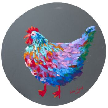 Dessin intitulée "Birdie series: Fanc…" par Julia Suptel, Œuvre d'art originale, Pastel