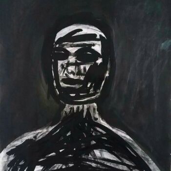 Schilderij getiteld "Dans le noir" door Julien.B, Origineel Kunstwerk, Acryl