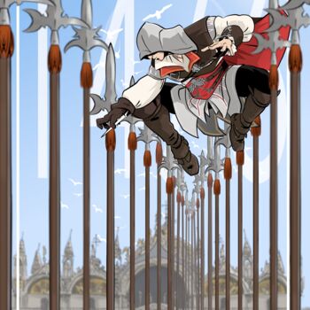 Arte digital titulada "AC - Ezio Auditore" por Julien Rouleau, Obra de arte original, Pintura Digital