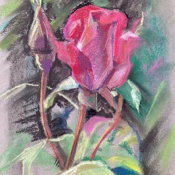 Pittura intitolato "Mountain Rose" da July Kinart, Opera d'arte originale, Pastello