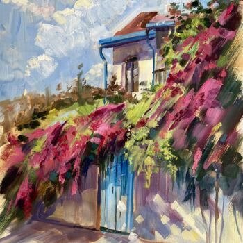 Peinture intitulée "Old Cyprus village…" par July Kinart, Œuvre d'art originale, Huile