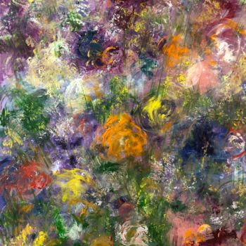 Pintura titulada "На клумбе. Цветы" por Anna Shkuratova, Obra de arte original, Oleo