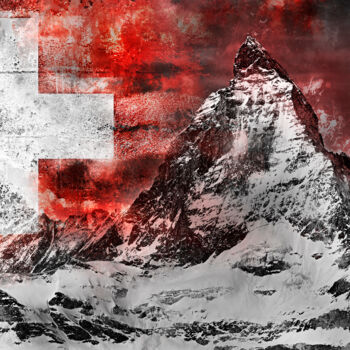 Digital Arts titled "Matterhorn" by Jürgen Haffa (creator), Original Artwork, Photo Montage Mounted on Aluminium