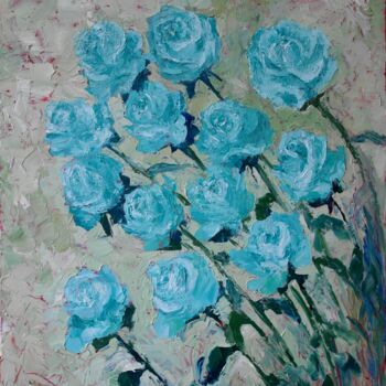 "Evening Roses" başlıklı Tablo Juri Semjonov tarafından, Orijinal sanat, Petrol Ahşap Sedye çerçevesi üzerine monte edilmiş