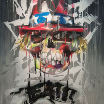 Painting titled "American way of dea…" by Just, Original Artwork, Spray paint Mounted on Wood Stretcher frame
