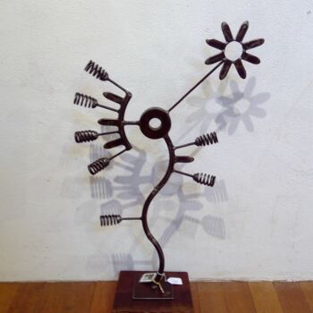 Sculpture titled "Feel The Frequency" by Justin Webb, Original Artwork, Metals