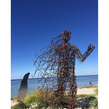 Sculpture titled "Like the Wind" by Justin Webb, Original Artwork, Metals