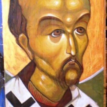 Painting titled "Saint John Chrysost…" by Justin Aleksandar Ristic, Original Artwork