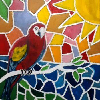 "parrot" başlıklı Tablo Justin Myers tarafından, Orijinal sanat, Petrol