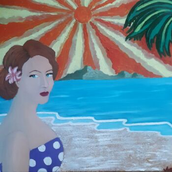 Peinture intitulée "Sunset in paradise" par Justin Myers, Œuvre d'art originale, Huile
