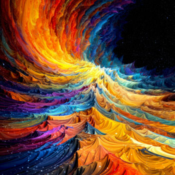 数字艺术 标题为“Space Waves Orbitin…” 由Justyna Jaszke, 原创艺术品, AI生成的图像