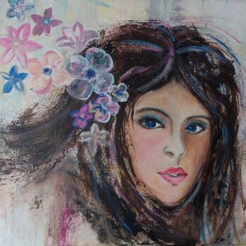 Painting titled "Melissa" by Jutta Jung, Original Artwork, Acrylic Mounted on Wood Stretcher frame