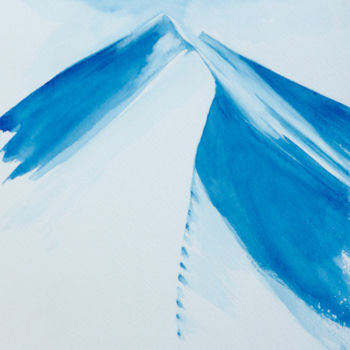 Peinture intitulée "Dômes de Miage (aqu…" par Philippe Juttens, Œuvre d'art originale, Aquarelle