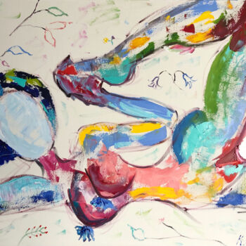 Malerei mit dem Titel "Лоно цветов" von Kseniia Sher Kseniya Scher, Original-Kunstwerk, Öl Auf Holzplatte montiert