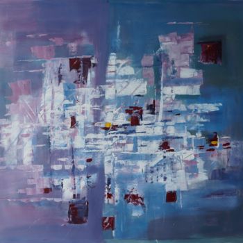 Painting titled "Voiles blanches dan…" by David Kabulashvili, Original Artwork, Acrylic