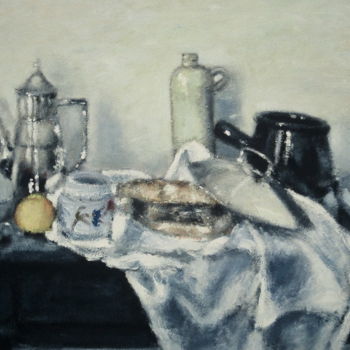 Pintura intitulada "nature morte dans l…" por Djilali Kadid, Obras de arte originais