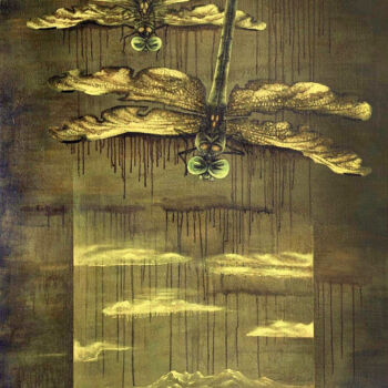 Pittura intitolato "蜻蜓系列No.5丙烯画 绘画" da Kai Deng, Opera d'arte originale, Acrilico