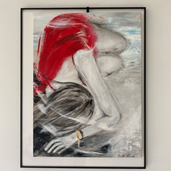 Painting titled "wake me up" by Kamilla Kurek, Original Artwork, Acrylic Mounted on Wood Stretcher frame