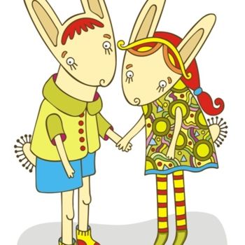 Digital Arts titled "two hares" by Lesia Kara Kotsia, Original Artwork