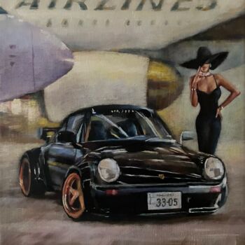 绘画 标题为“Lady Porsche” 由Karas Gleb, 原创艺术品, 油