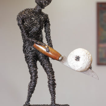 Rzeźba zatytułowany „On a knife blade 42…” autorstwa Karen Axikyan, Oryginalna praca, Metale